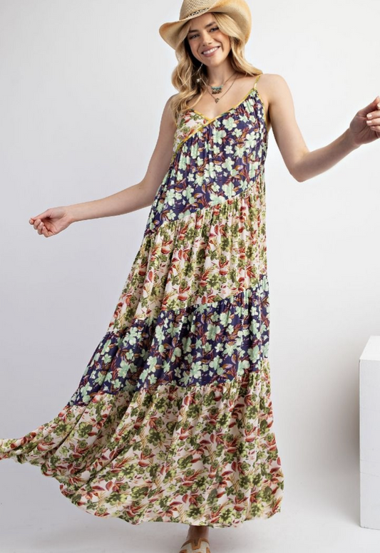 Summer Mix Pattern Maxi dress