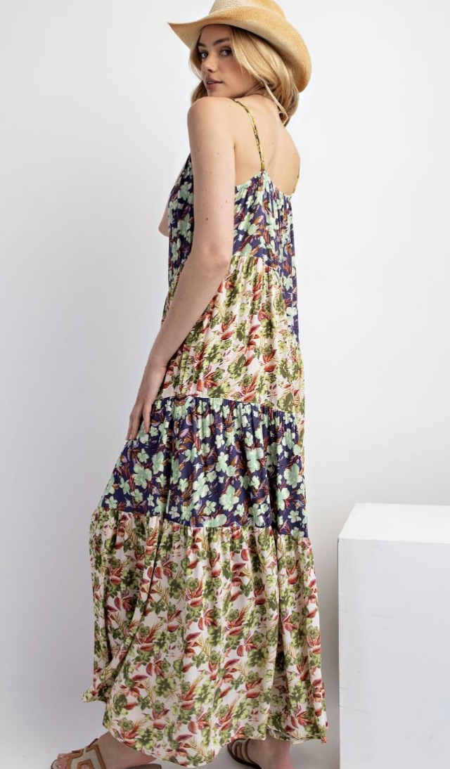 Summer Mix Pattern Maxi dress