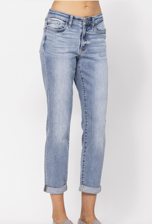 Judy Blue Washed Denim Boyfriend Jean