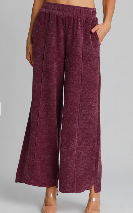 Merlot Chenille Pants with Pockets