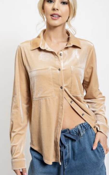 Pearl Gold Button Down Shirt