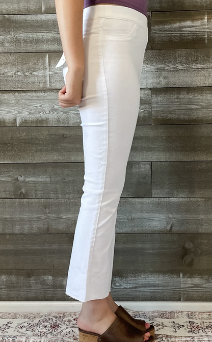 Cello white high rise pull on cropped flare (preorder Small & Med)