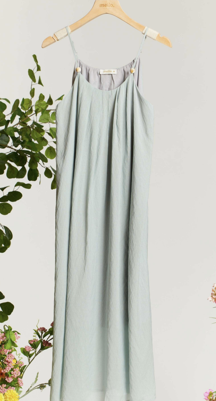 Sage Spaghetti Strap Maxi Dress