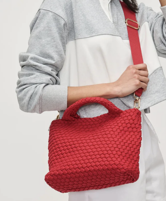 Sol and Selene Recycled Laced up Woven Cross Body Small Bag
