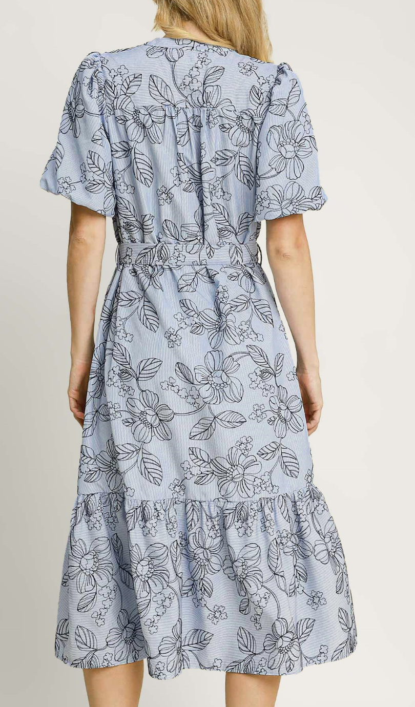 Garden Belted Midi Dress/2 colors