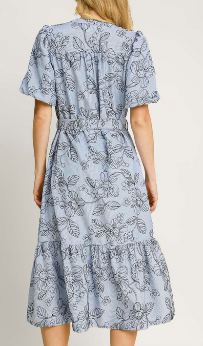 Garden Belted Midi Dress/2 colors
