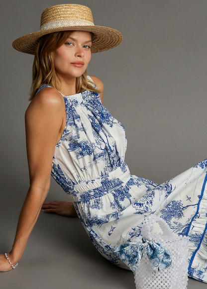 Scenic Toile Smocked Maxi dress