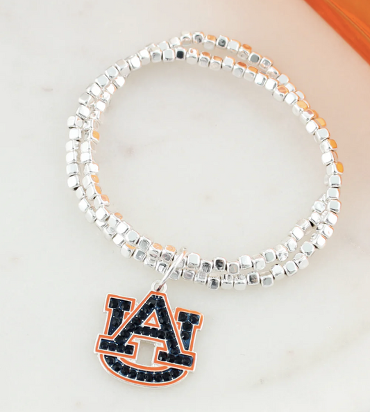 Collegiate Logo Silver Bracelet Set