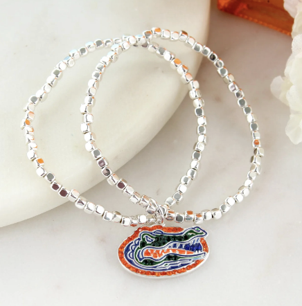 Collegiate Logo Silver Bracelet Set