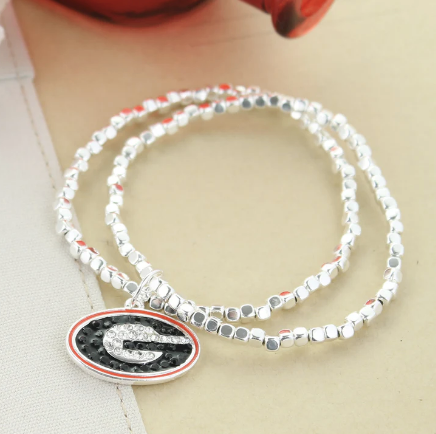 Collegiate Logo Silver Bracelet Set