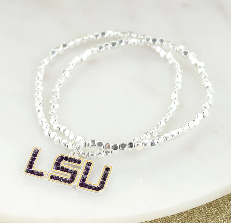 Collegiate Logo Silver Bracelet Set