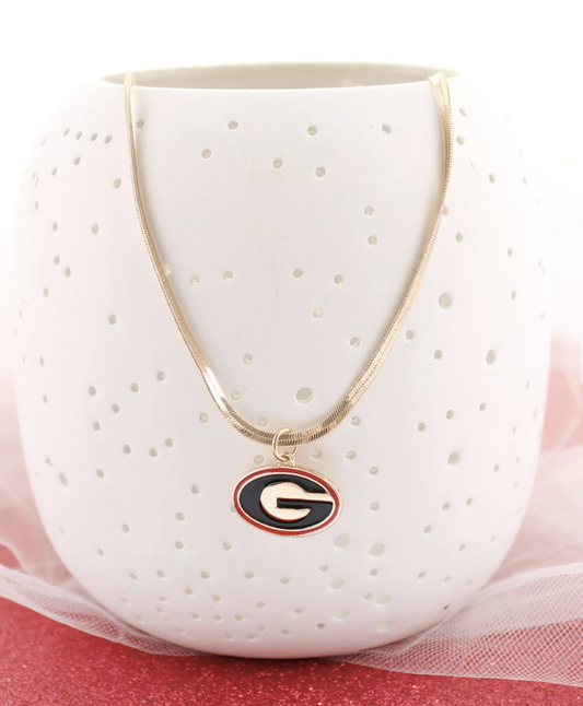 Snake Chain Gold Collegiate Enamel Logo Necklace