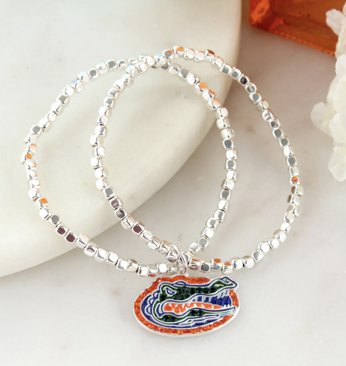 Collegiate Logo Silver Bracelet Set