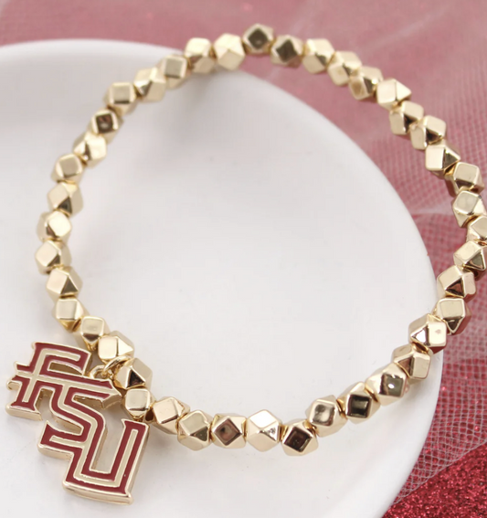 Collegiate Logo Gold Bracelet