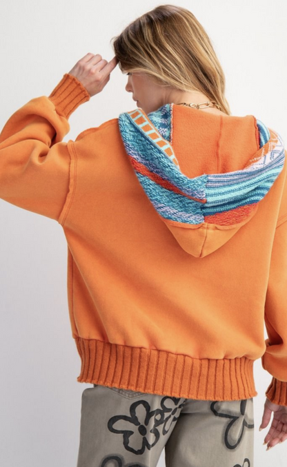 Washed Multi-Color Thread Hoodie Pullover