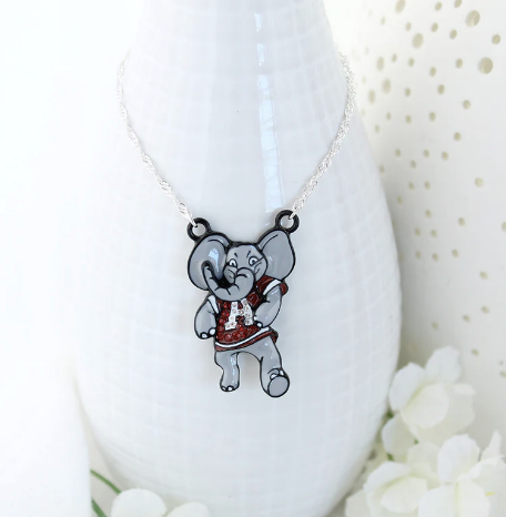 Alabama "BIg Al" Mascot Crystal Necklace