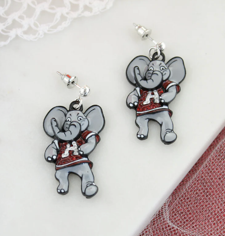 Alabama "Big Al" Crystal Mascot  Earring