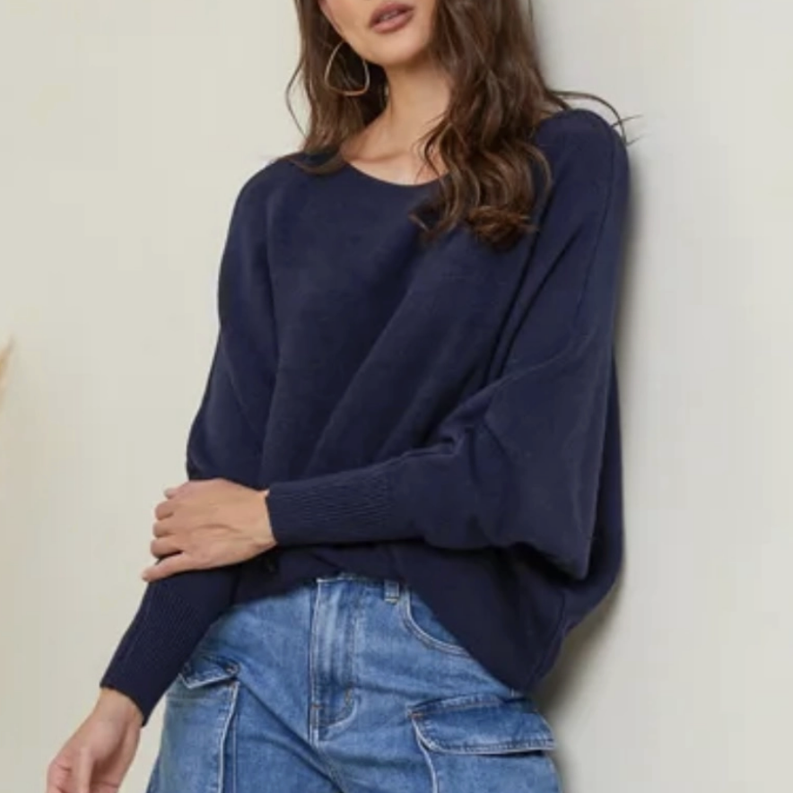 Dolman Sleeve Cashmere Blend Sweater / 8 colors