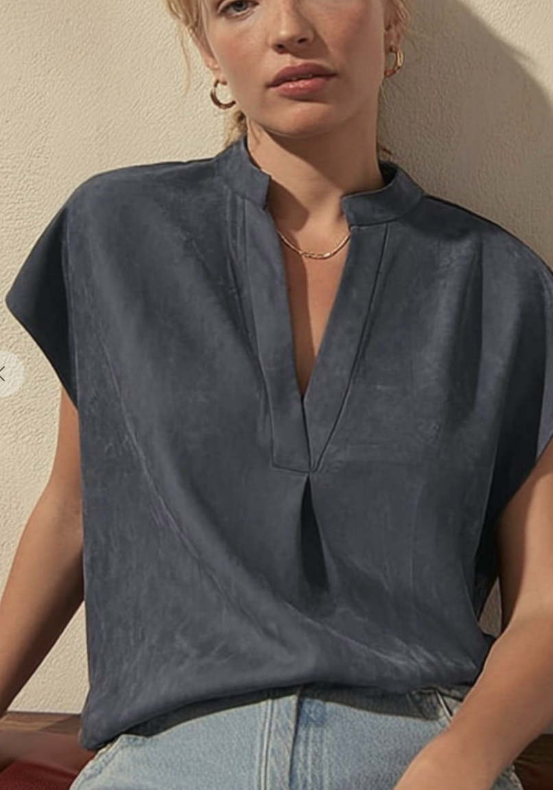 Soft Suede Drop Shoulder Blouse / 3 colors
