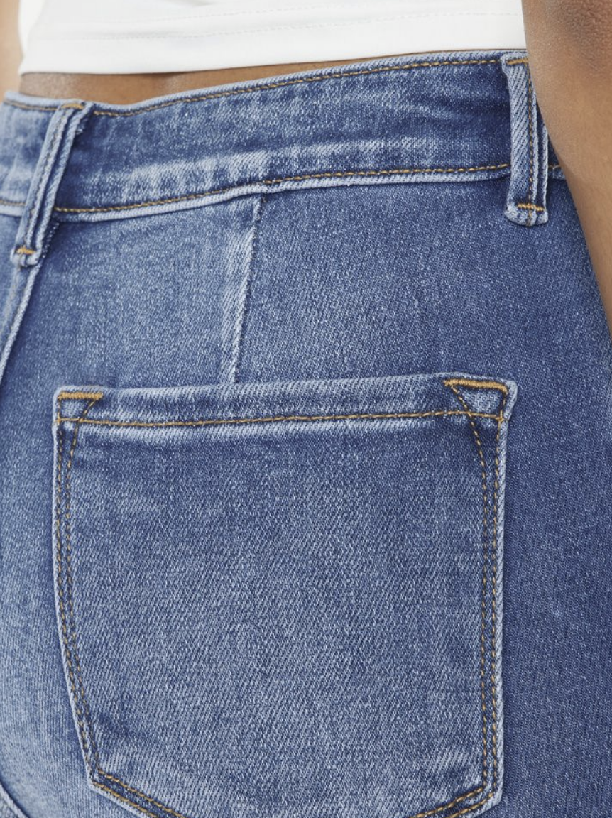 Kan Can High Rise Stretch Flare Leg Jean