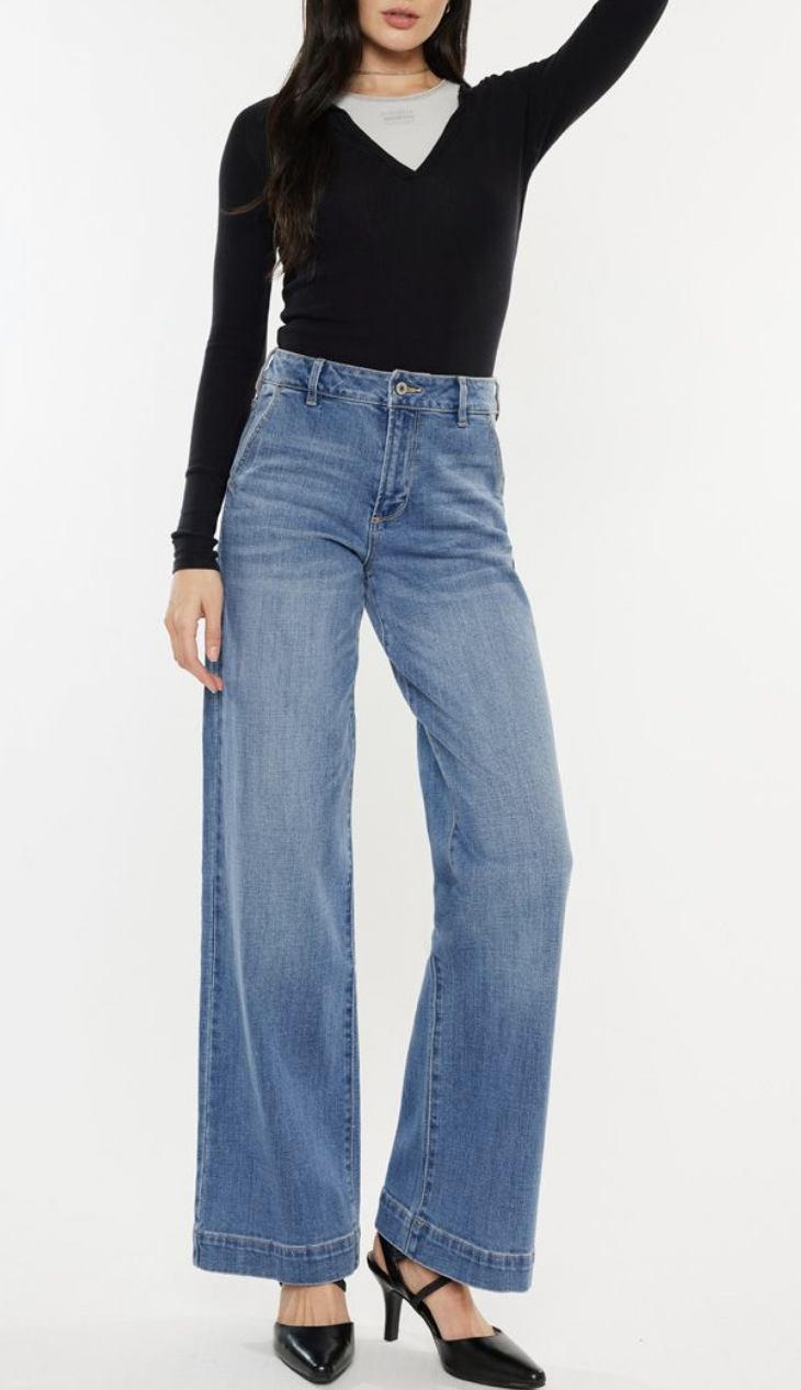 High Rise Trouser Wide Leg Jeans