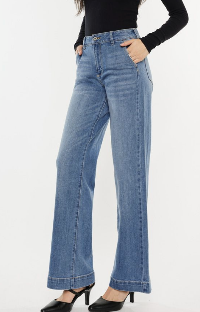 High Rise Trouser Wide Leg Jeans