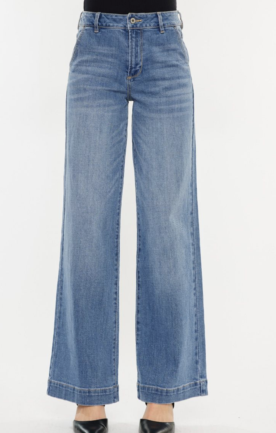 High Rise Trouser Wide Leg Jeans