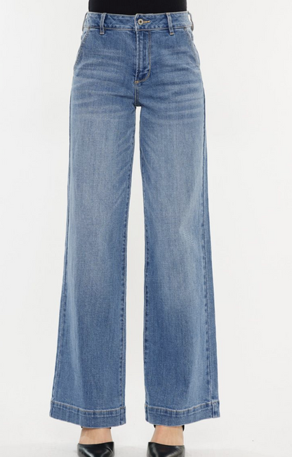 High Rise Trouser Wide Leg Jeans