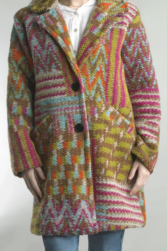 Tempo Paris GREEN Boucle Textured Coat