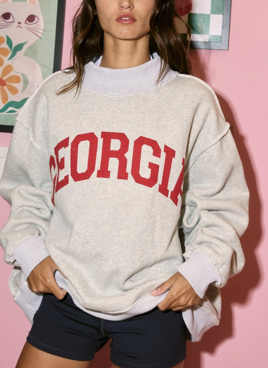 "Georgia & GA" Reversible Mockneck Sweatshirt