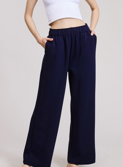 Scuba Elastic Waist Wide Leg Pant NEW COLORS