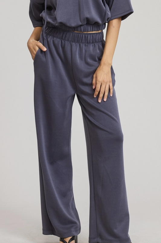 Scuba Elastic Waist Wide Leg Pant NEW COLORS
