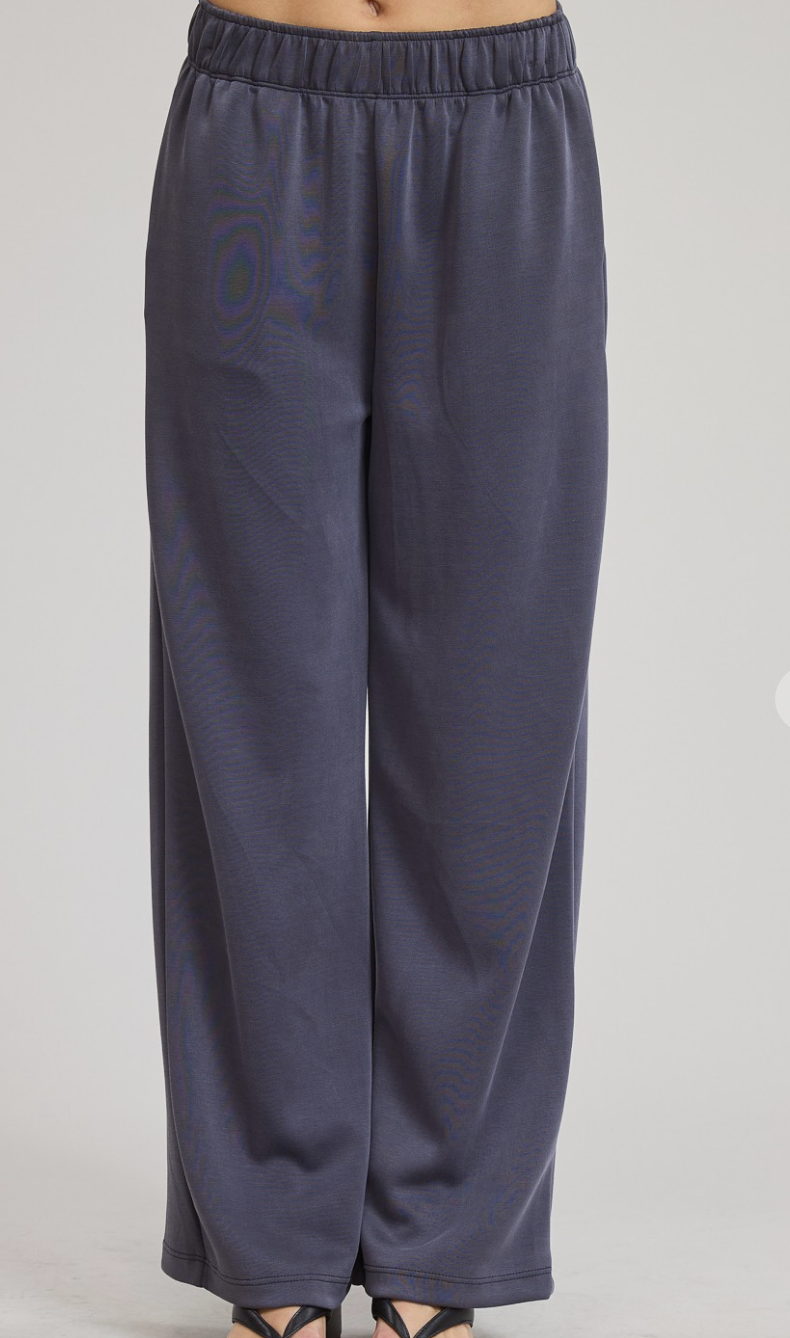 Scuba Elastic Waist Wide Leg Pant NEW COLORS
