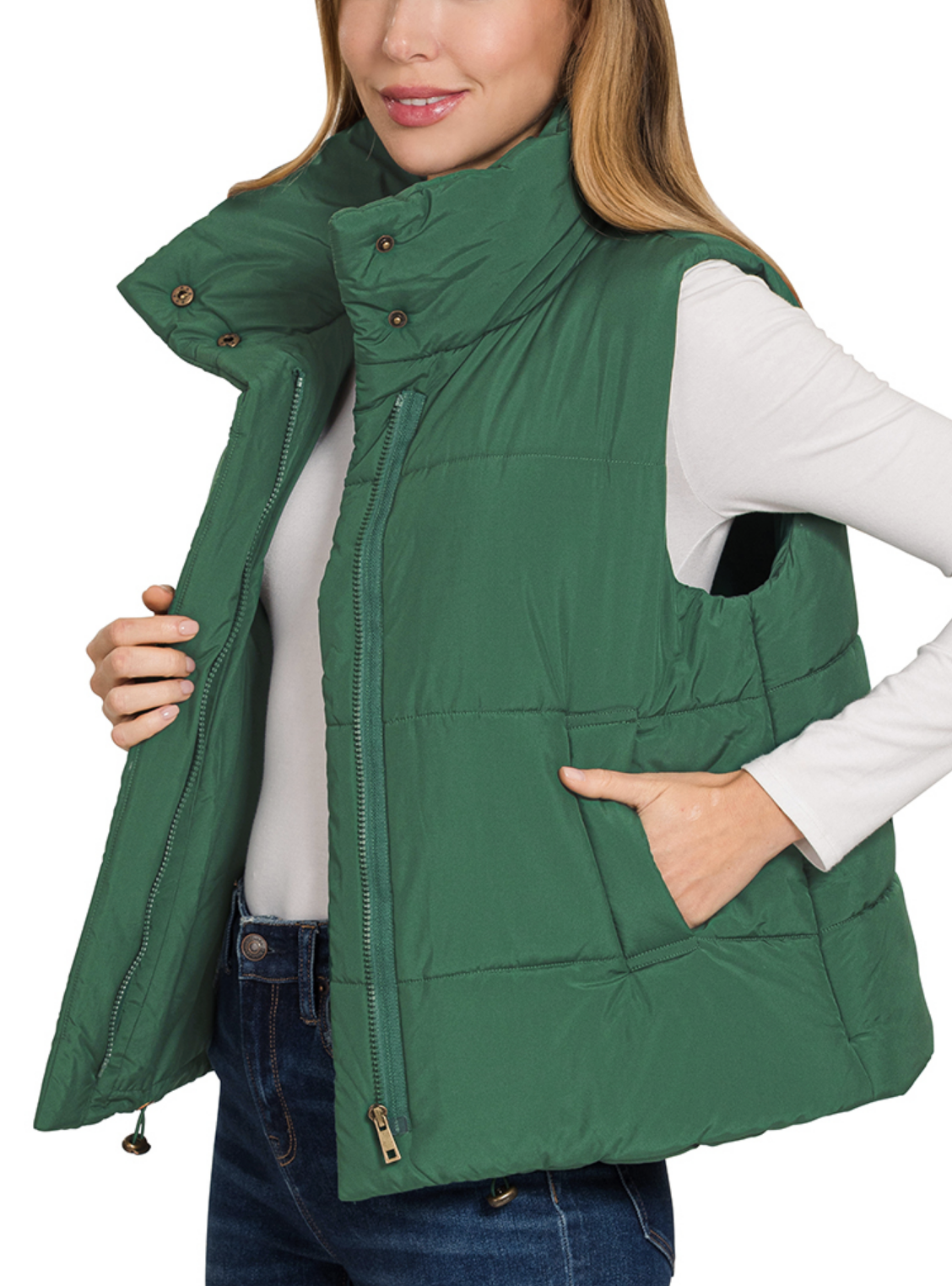 High Neck Puffer Vest - 3 colors