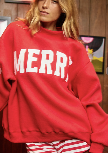 "Merry" and "Christmas" Reversible Sweatshirt- PREORDER
