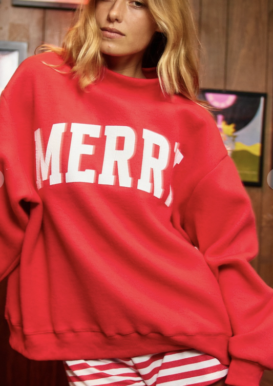 "Merry" and "Christmas" Reversible Sweatshirt- PREORDER