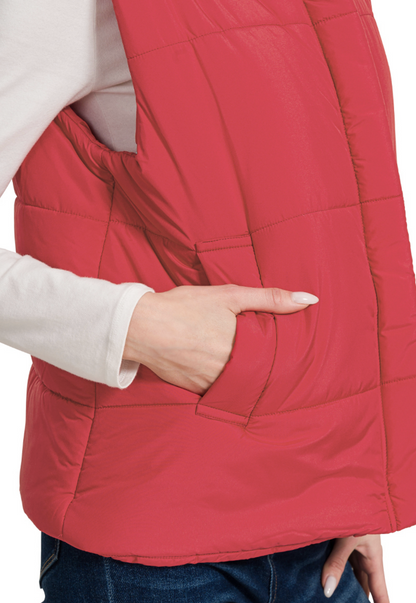 High Neck Puffer Vest - 3 colors