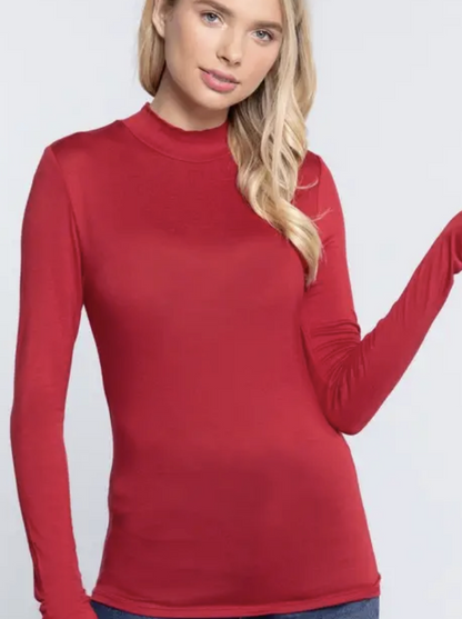 Long Sleee Mock Turtleneck - 4 colors