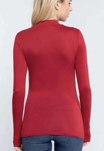 Long Sleee Mock Turtleneck - 4 colors