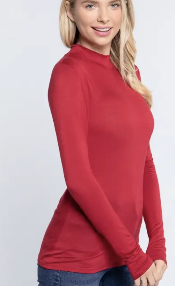 Long Sleee Mock Turtleneck - 4 colors