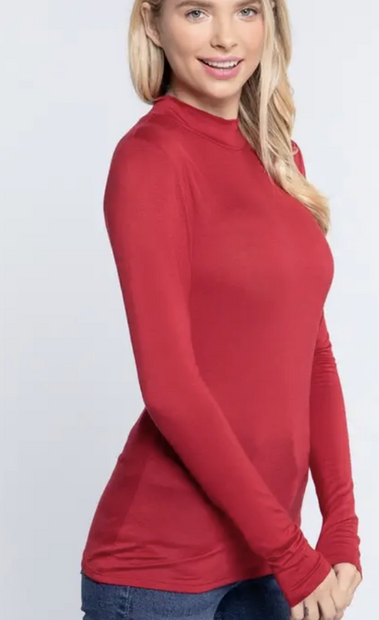 Long Sleee Mock Turtleneck - 4 colors