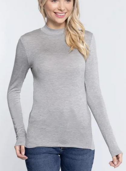 Long Sleee Mock Turtleneck - 4 colors