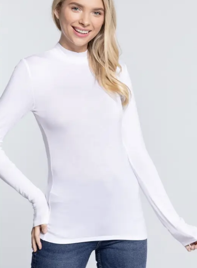 Long Sleee Mock Turtleneck - 4 colors