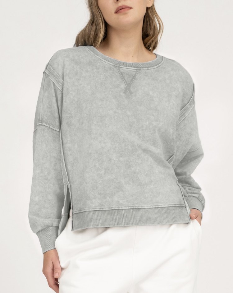 Washed Pull Over Sweatshirt / 2 colors