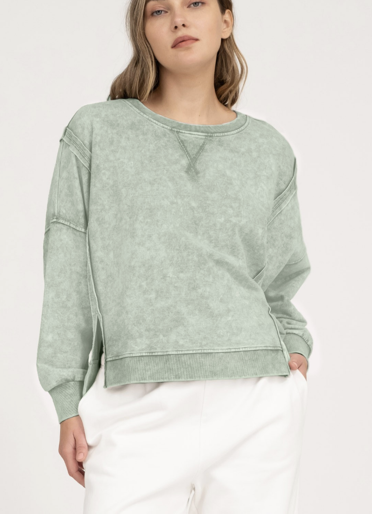 Washed Pull Over Sweatshirt / 2 colors