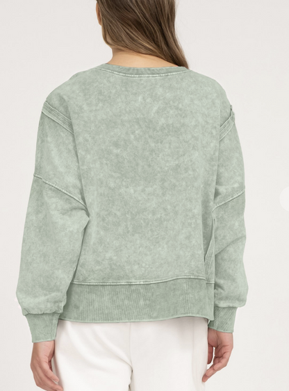 Washed Pull Over Sweatshirt / 2 colors