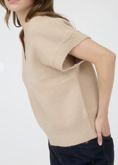 Short Sleeve  Neck Sweater / 3 colors
