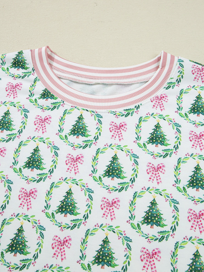 Bow Christmas Tree Pajama Lounge Set