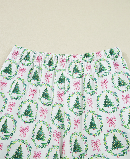 Bow Christmas Tree Pajama Lounge Set