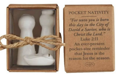 Mudpie Ceramic Pocket Cross, Angel or Nativity